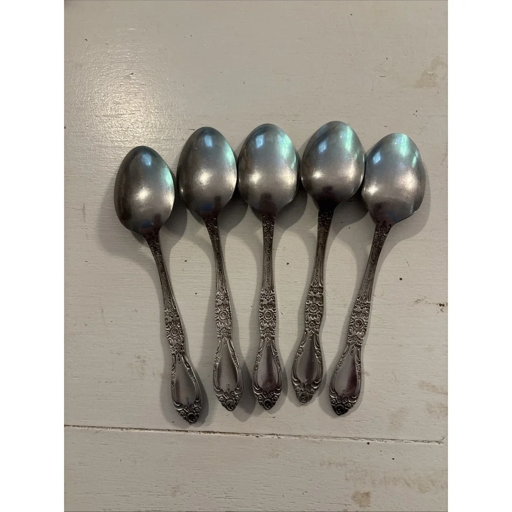 Lot Of 5 Oneida Northland Carolina Teaspoons Stainless Korea Silverware 6 Inch
